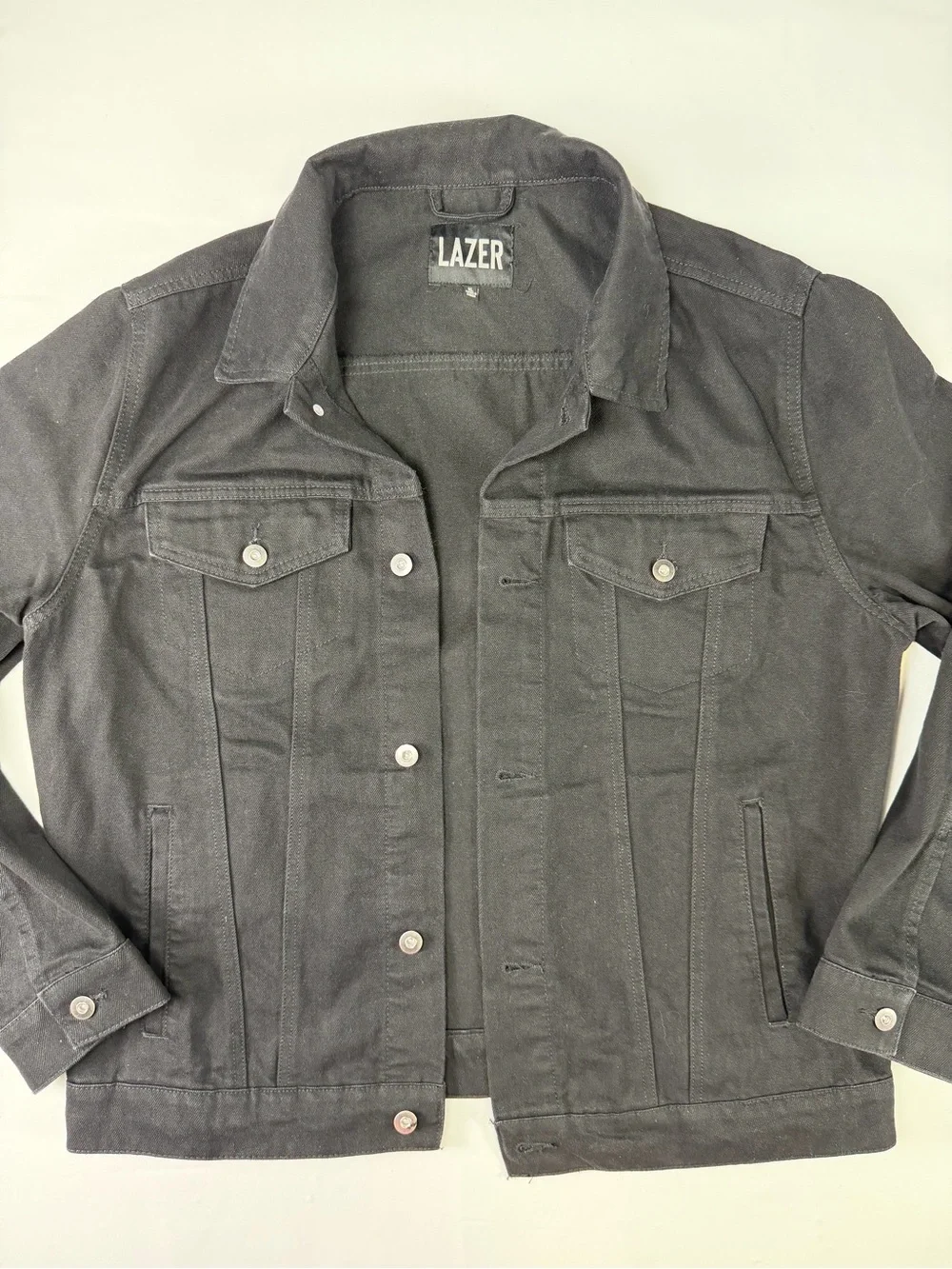 LAZER Black Denim Jacket - Excellent Condition XL